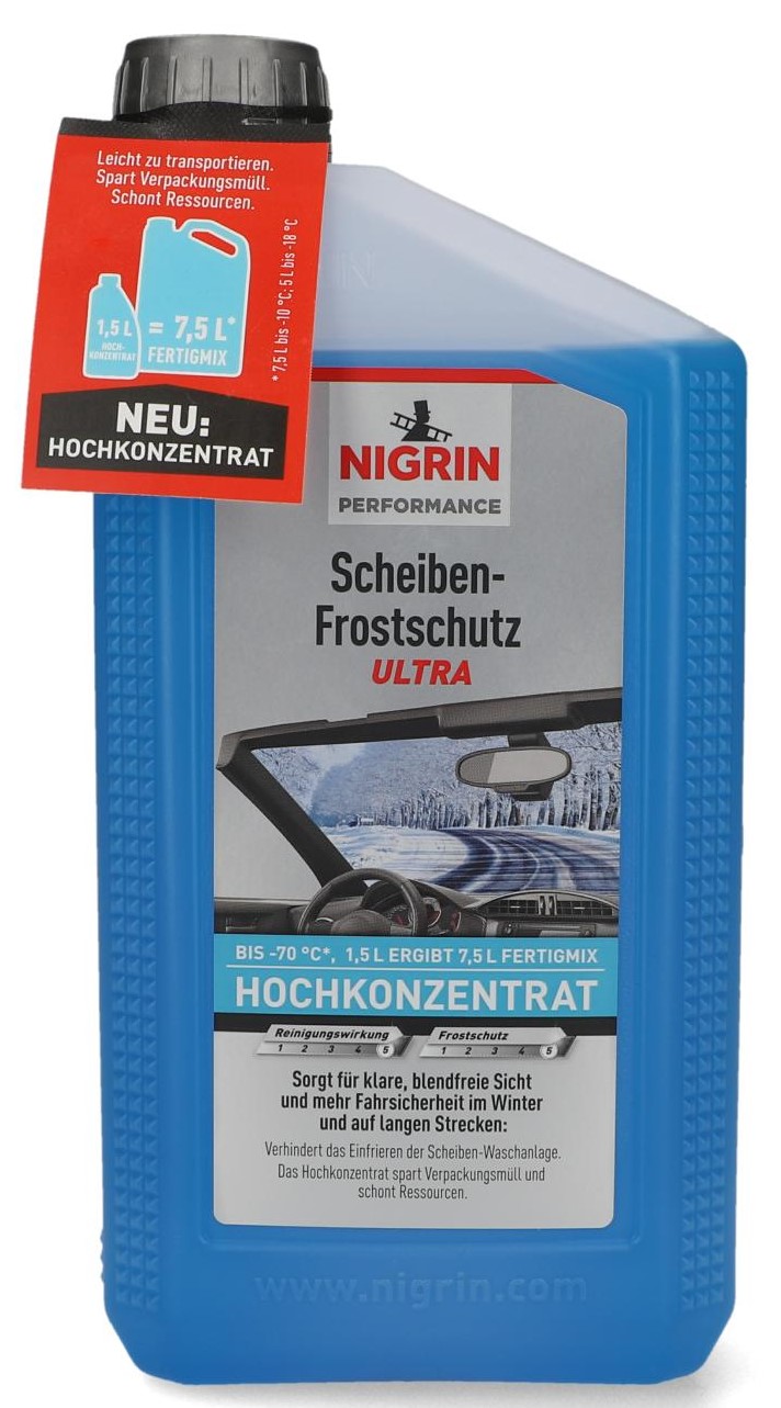 Preispirat24 Tankstellenbedarf Großhandel - NIGRIN PERFORMANCE Scheiben- Frostschutz Ultra Hochkonzentrat -70°C 1,5L