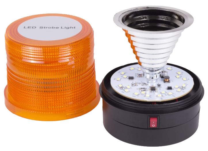 PreisPirat24 - LED Rundumleuchte Orange 24 LED 2835SMD 2,4W AKKU