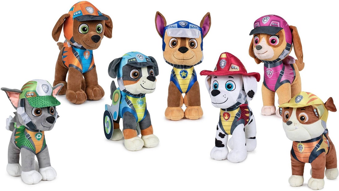 PreisPirat24 - Plüsch Paw Patrol stehend Rescue Rex, 7/s Mission Dino Zuma, Rocky, ( Ch 27cm ca