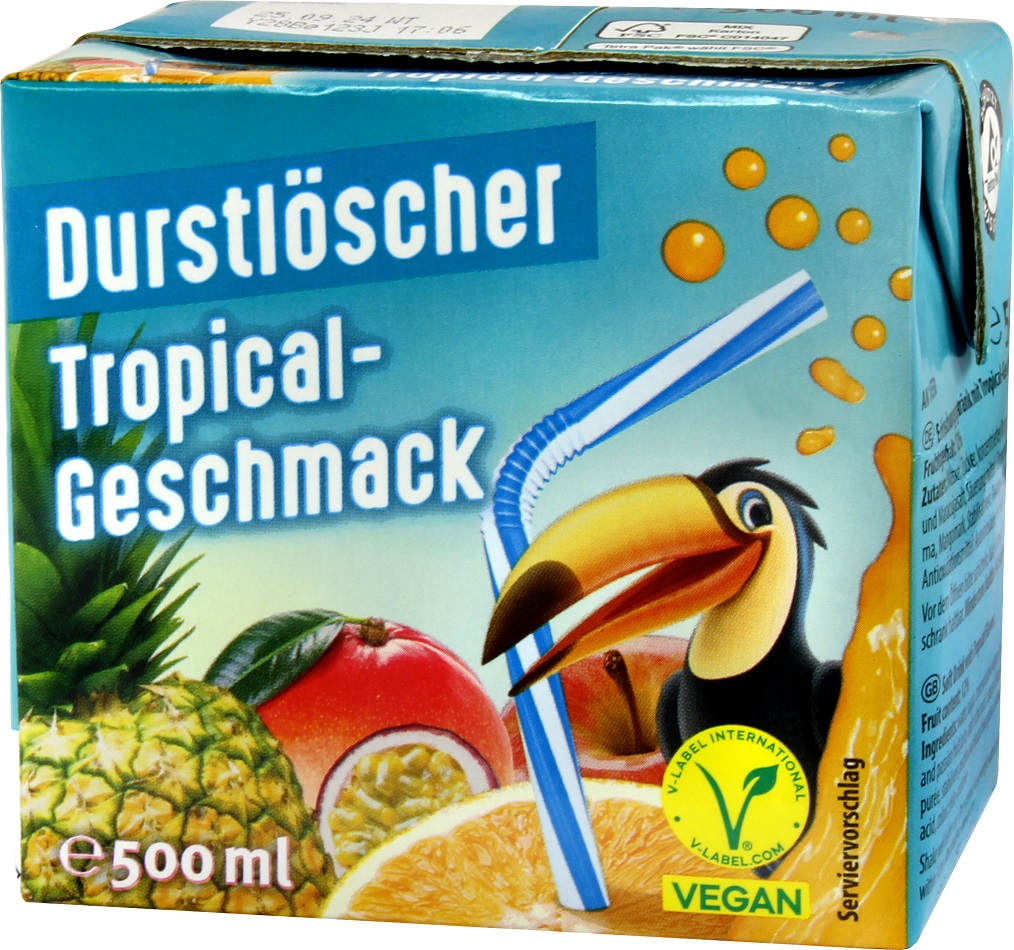 Preispirat24 Tankstellenbedarf Großhandel - Durstlöscher Tropical 0,5l  12Stk. Tetra Pack(Pfandfrei)