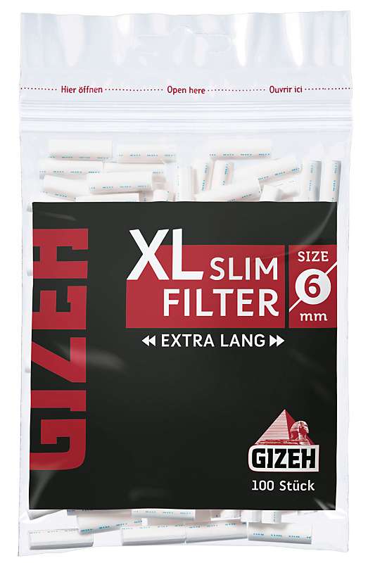 GIZEH farbig 6mm 50 Aktivkohlefilter –