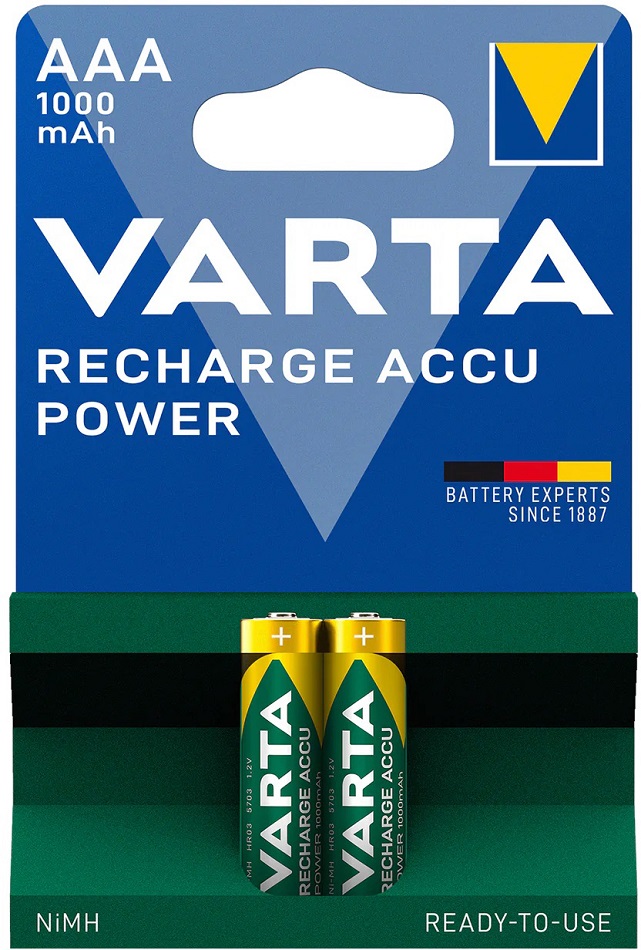 1x2 Varta Rechargeable Accu AAA Ready2Use NiMH 1000 MAh Micro - Foto 2