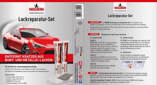 PreisPirat24 - Nigrin Performance Lack-Reparatur-Set 6tlg. (1x  Repair-Politur, 1x Finish-Politu