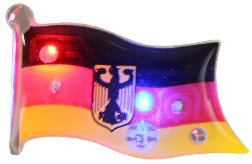PreisPirat24 - LED blink Button Deutschland zum anstecken 2-fach sort.  ca.3x1,8cm