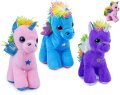 Plüsch Einhorn stehend mit Flügeln, Regenbogen Mähne & Stern Stickerei auf der B